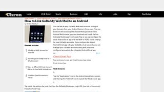 How to Link GoDaddy Web Mail to an Android | Chron.com