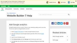 Add Google analytics | Website Builder 7 - GoDaddy Help US