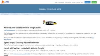 Godaddy free website stats - AFS Analytics
