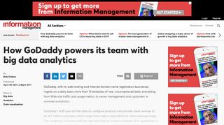 How GoDaddy powers its team with big data analytics | Information ...