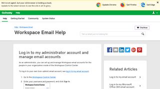 Log in to my administrator account and manage email ... - GoDaddy