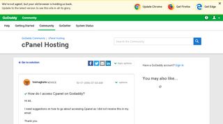 Solved: How do I access Cpanel on Godaddy? - GoDaddy Community