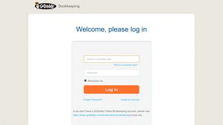 GoDaddy Bookkeeping: Log in to your account