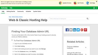 Finding Your Database Admin URL | Web & Classic ... - GoDaddy