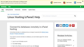 Connect to databases remotely in cPanel hosting | Linux ... - GoDaddy