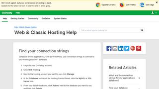 Find your connection strings | Web & Classic Hosting - GoDaddy Help ...