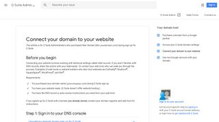 Connect your domain to your website - G Suite Admin Help