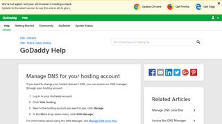 Manage DNS for your hosting account | GoDaddy Help US