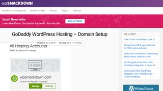 GoDaddy WordPress Hosting, Domain Setup (A record) - WP ...