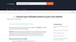 Connect your GoDaddy domain to your new website - Little Hotelier Help