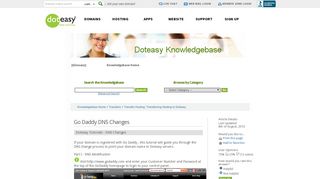 Doteasy Knowledge Base: Go Daddy DNS Changes