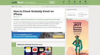 How to Check Godaddy Email on iPhone (with Pictures) - wikiHow