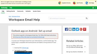 Outlook app on Android: Set up email | Workspace Email - GoDaddy ...