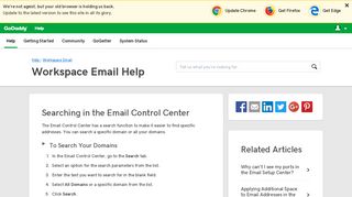 Searching in the Email Control Center | Workspace Email - GoDaddy ...