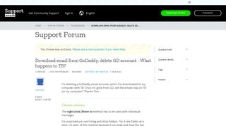 Download email from GoDaddy, delete GD account - What happens to ...
