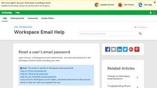 Reset a user's email password | Workspace Email - GoDaddy Help GB