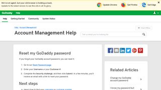 Reset my GoDaddy password | Account Management - GoDaddy Help ...
