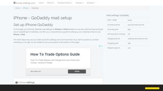 GoDaddy - iPhone - GoDaddy mail setup | Email settings
