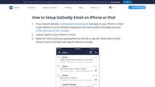 How to Add GoDaddy Email to iPhone or iPad | How to Setup ... - Spark