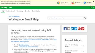 Set up up my email account using POP settings - GoDaddy