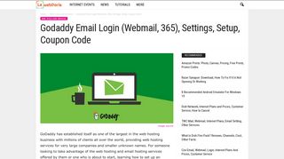 Godaddy Email Login (Webmail, 365), Settings, Setup, Coupon Code