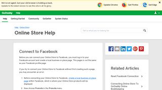Connect to Facebook | Online Store - GoDaddy Help US