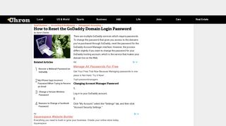 How to Reset the GoDaddy Domain Login Password | Chron.com