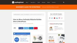 How to Move GoDaddy Website Builder Site to WordPress - WPBeginner