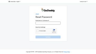 Reset My Password - GoDaddy