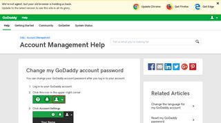 Change my GoDaddy account password | Account Management ...