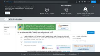 account recovery - How to reset GoDaddy email password? - Web ...