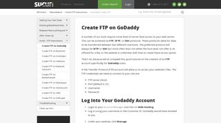 Create FTP on GoDaddy, Cleanup, Sucuri KB