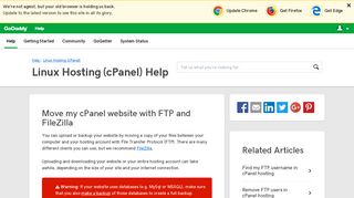 Move my cPanel website with FTP and FileZilla | Linux ... - GoDaddy