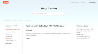 Redirect with GoDaddy's FTP FileManager – Duda Support