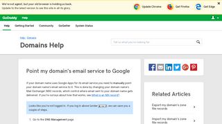 Point my domain's email service to Google | Domains - GoDaddy Help ...