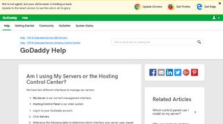 Am I using My Servers or the Hosting Control Center? | GoDaddy Help ...