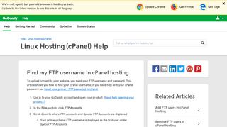 Find my FTP login/username for cPanel hosting | Linux ... - GoDaddy