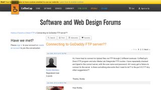 Connecting to GoDaddy FTP server?? | CoffeeCup Software