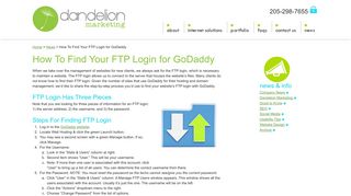 How To Find Your FTP Login for GoDaddy - Dandelion Marketing
