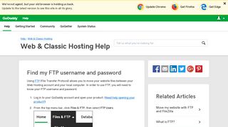 Find my FTP username and password | Web & Classic ... - GoDaddy