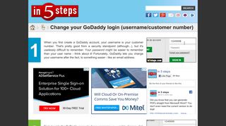 Change your GoDaddy login (username/customer number)