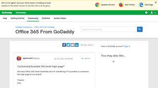 Customized/branded 365 email login page? - GoDaddy Community
