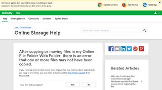 After copying or moving files in my Online File Folder Web ... - GoDaddy