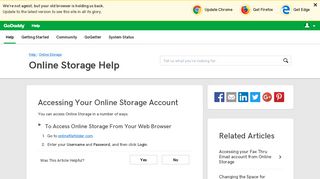 Accessing Your Online Storage Account | Online Storage - GoDaddy ...