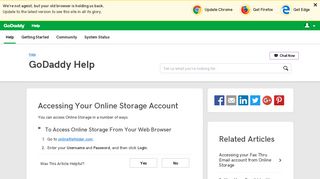 Accessing Your Online Storage Account | GoDaddy Help GB