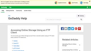 Accessing Online Storage Using an FTP Client | GoDaddy Help GB