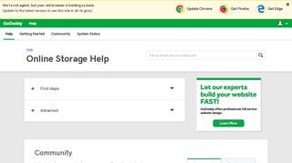 Online Storage | GoDaddy Help