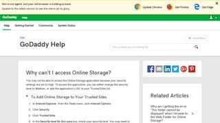 Why can't I access Online Storage? | GoDaddy Help GB