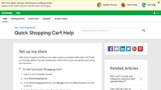 Set up my store | Quick Shopping Cart - GoDaddy Help US