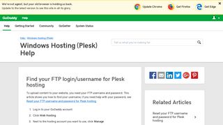 Find your FTP login/username for Plesk hosting | Windows ... - GoDaddy